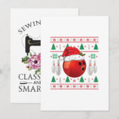 Invitation Cadeau de chemise de bowling de Noël moche pour ga (Devant / Derrière)