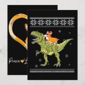 Invitation Cadeau de chien | Corgi à cheval sur T Rex Dinosau (Devant / Derrière)