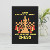 Invitation Cadeau de citation drôle d'échecs pour les joueurs (Debout devant)