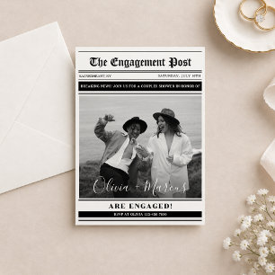 Invitation Cadeau de Couple de Photo de Journal Moderne