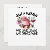 Invitation Cadeau de couture | Juste une femme qui aime coudr (Devant / Derrière)