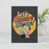 Invitation Cadeau de danse carrée rétro Let's Square Dance (Debout devant)