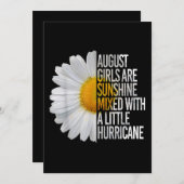 Invitation Cadeau de femme d'anniversaire d'août Citation de  (Devant / Derrière)