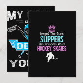 Invitation Cadeau de femmes de filles de hockey sur glace mig (Devant / Derrière)