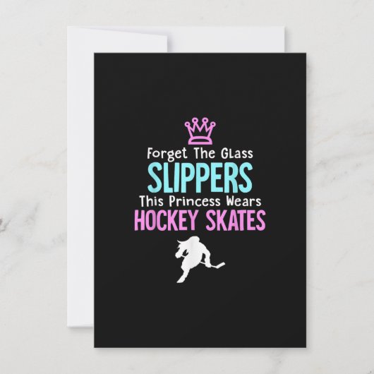 Invitation Cadeau de femmes de filles de hockey sur glace mig (Devant)