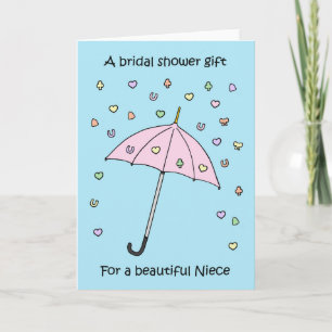 Invitation Cadeau de Fête des mariées pour parapluie nièce et