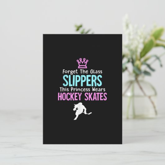 Invitation Cadeau de filles de hockey sur glace mignonnes pou (Debout devant)