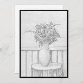 Invitation Cadeau de fleurs - Noir (Devant / Derrière)