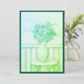 Invitation Cadeau de fleurs - Vert (Debout devant)