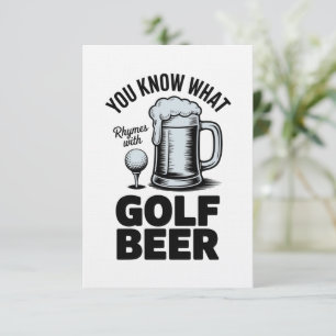 Invitation Cadeau de golfeur de bière drôle d'humour de bière