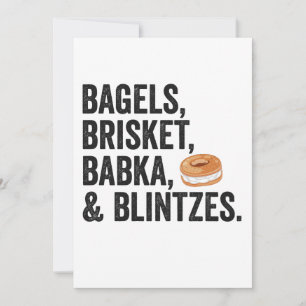 Invitation Cadeau de Hanoucca juif Bagels Brisket Bakka Blint