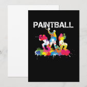 Invitation Cadeau de joueur de paintball de couleur de paintb (Devant / Derrière)