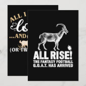 Invitation Cadeau de la chèvre de football fantastique champi (Devant / Derrière)