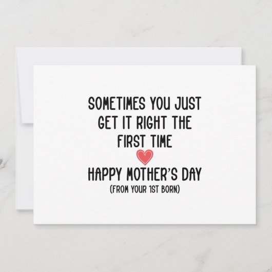 Invitation Cadeau de la fête des mères de la part du premier  (Devant)