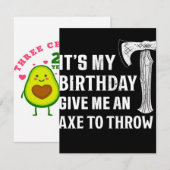 Invitation Cadeau de lancer de hache pour anniversaire (Devant / Derrière)