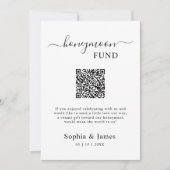 Invitation Cadeau de Lune de Miel Code QR Imprimable, Mariage (Devant)