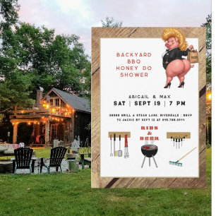 Invitation Cadeau de Mariage Amusant pour les Couples de BBQ
