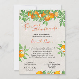 Invitation Cadeau de mariage Citrus Orange Love from Afar par