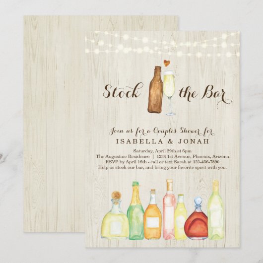 Invitation Cadeau de mariage pour couple pour la répétition d (Devant / Derrière)