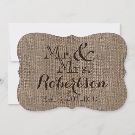 Invitation Cadeau de mariage rustique personnalisé avec aspec (Devant)