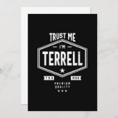 Invitation Cadeau de naissance avec nom personnalisé Terrell (Devant / Derrière)