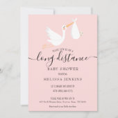 Invitation Cadeau de Naissance Rose Moderne pour Bébé Fille à (Devant)