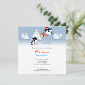 Invitation Cadeau de Noël aux oiseaux mignons (Debout devant)