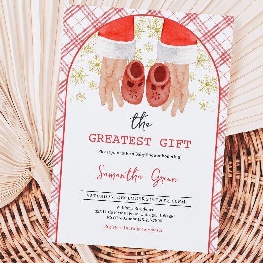 Invitation Cadeau de Noël Baby Shower