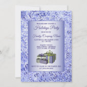 Invitation Cadeau de Noël Bleu brillant Cristal étincelant Va (Devant)