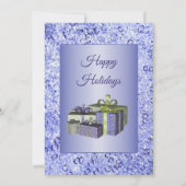 Invitation Cadeau de Noël Bleu brillant Cristal étincelant Va (Dos)