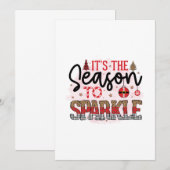 Invitation Cadeau de Noël C'est la saison d'étinceler (Devant / Derrière)