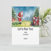 Invitation Cadeau de Noël de golf avec Père Noël Golfer au dr (Debout devant)