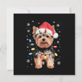 Invitation Cadeau de Noël de Yorkie Chien de Noël Long (Devant)
