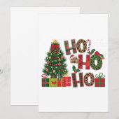 Invitation Cadeau de Noël Ho Ho Ho (Devant / Derrière)