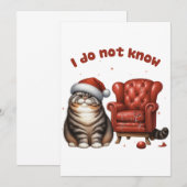 Invitation Cadeau de Noël Je ne sais pas (Devant / Derrière)