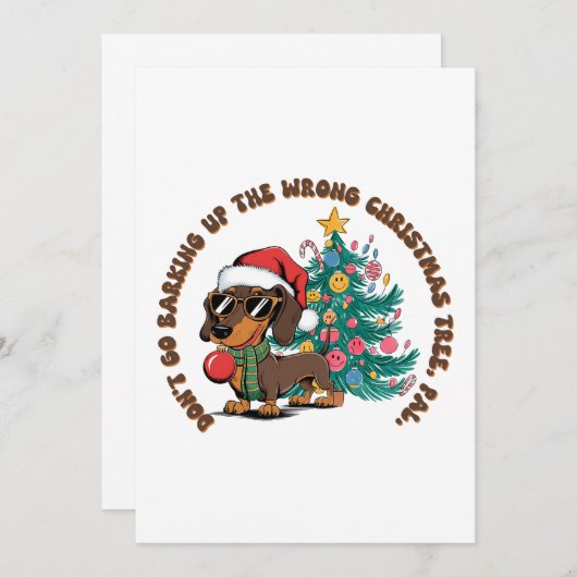 Invitation Cadeau de Noël Ne Partez Pas en Aboiements (Devant / Derrière)