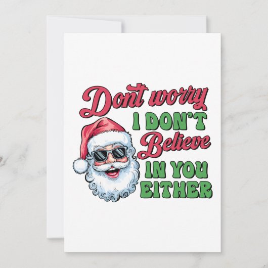 Invitation Cadeau de Noël Ne vous inquiétez pas (Devant)