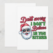 Invitation Cadeau de Noël Ne vous inquiétez pas (Devant / Derrière)
