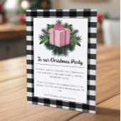 Invitation Cadeau de Noël Plaid Buffalo | Pink Holiday Party