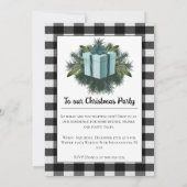 Invitation Cadeau de Noël Plaid Buffalo | TURQUOISE (Dos)