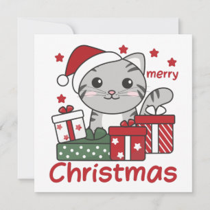 Invitation Cadeau de Noël pour chat Animaux d'hiver Chats