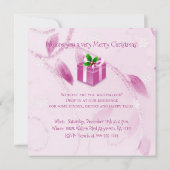 Invitation cadeau de Noël rose (Dos)
