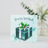 Invitation cadeau de Noël turquoise (Debout devant)