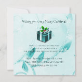 Invitation cadeau de Noël turquoise (Dos)
