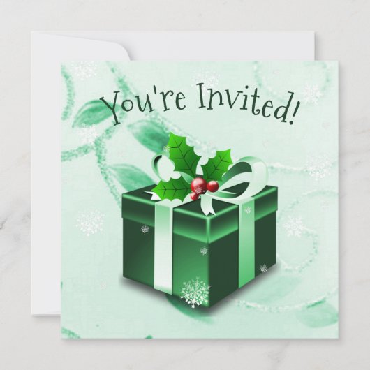 Invitation cadeau de Noël vert (Devant)