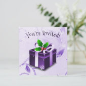 Invitation cadeau de Noël violet (Debout devant)