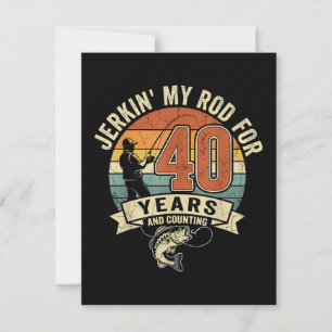 Invitation Cadeau de pêche drôle pour 40 ans