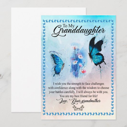 Invitation Cadeau de petite-fille | Amour Grand-mère Groupe d (Devant / Derrière)