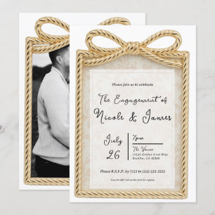 Invitation Cadeau de présentation de l'arc en or Photo de fia