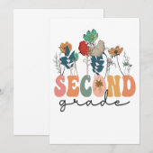 Invitation Cadeau de professeur de retour à l'école de deuxiè (Devant / Derrière)